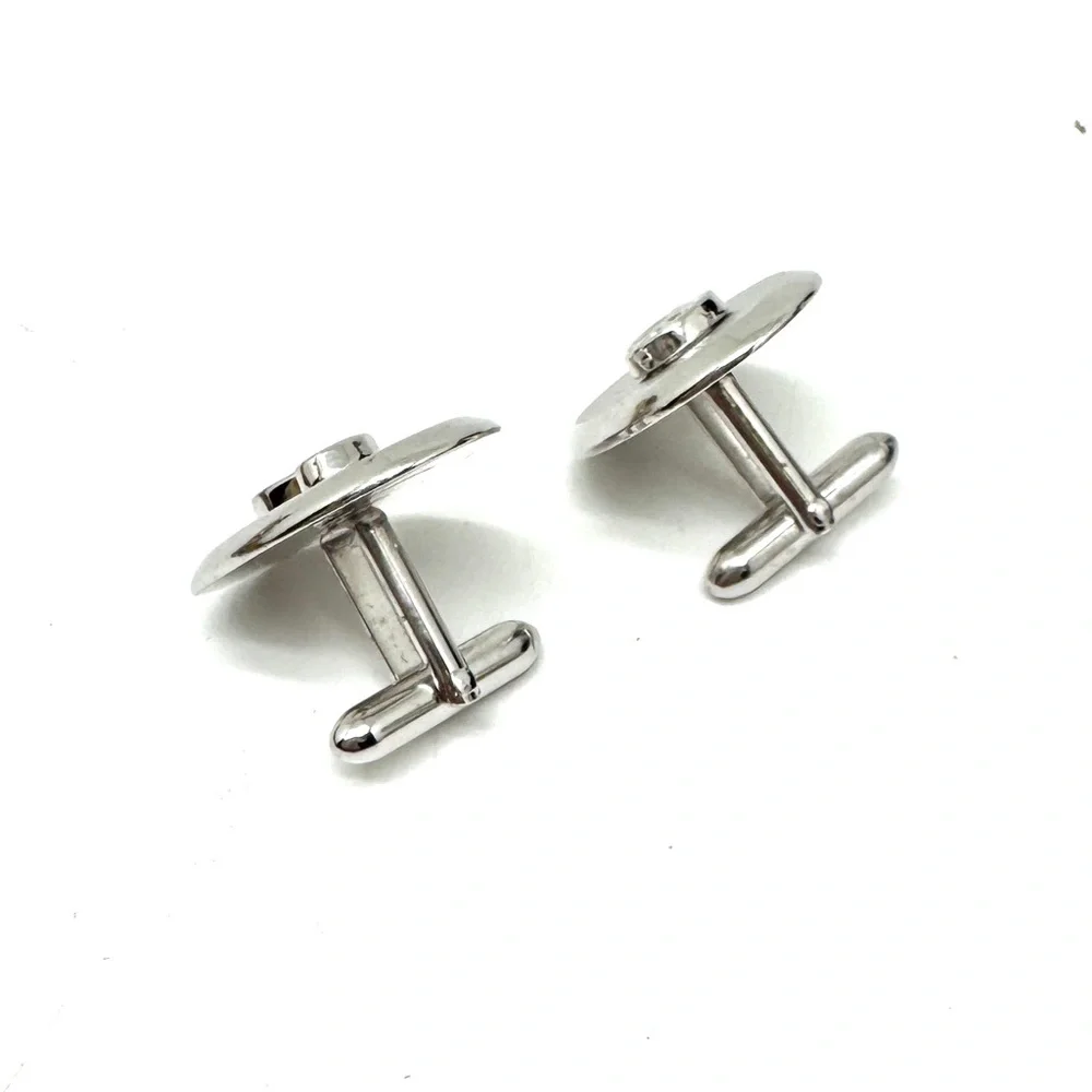 SWANK Silvertone Oval 'S' Monogram Cuff Links